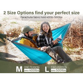 Kootek Camping Hammock 400 lbs Capacity, Camping Essentials, Lightweight Portable Single Hammock with Tree Straps, Camping Gear for Outside Hiking Camping Beach Backpack Travel
