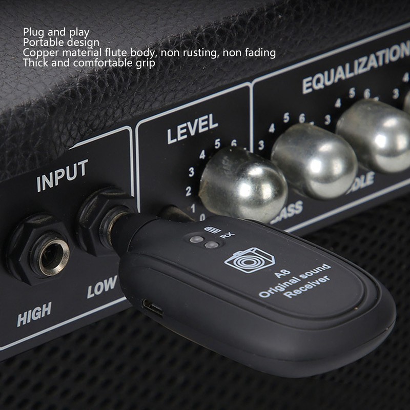 Electric Guitar Transmitter Receiver Set 6.35mm Rechargeable Wireless Guitar System