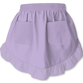 CBTRFASHION Women’s Waist Aprons with White Pockets Half Server Home Waitress Vintage Servant Apron for Kitchen Cooking, Lilac, Medium