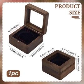 FINGERINSPIRE Single Wood Challenge Coin Presentation Display Box with Black Inside 40mm Coin Storage Box with Visible Window Magnetic Clasp Medal Display Case Commemorative Coin Holder for Collector