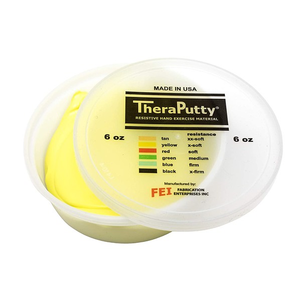 CanDo TheraPutty Standard Exercise Putty, Yellow: X-Soft, 6 oz