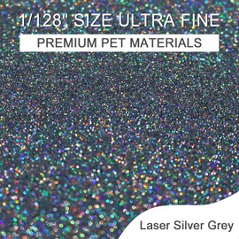 Ceya 3.8oz/ 110g Holographic Ultra Fine Glitter Powder Laser Silver Grey Glitter 1/128”0.008”0.2mm for Slime Epoxy Resin Craft Tumbler Jewelry Nail Art Festival Makeup Scrapbook Painting Wedding Cards