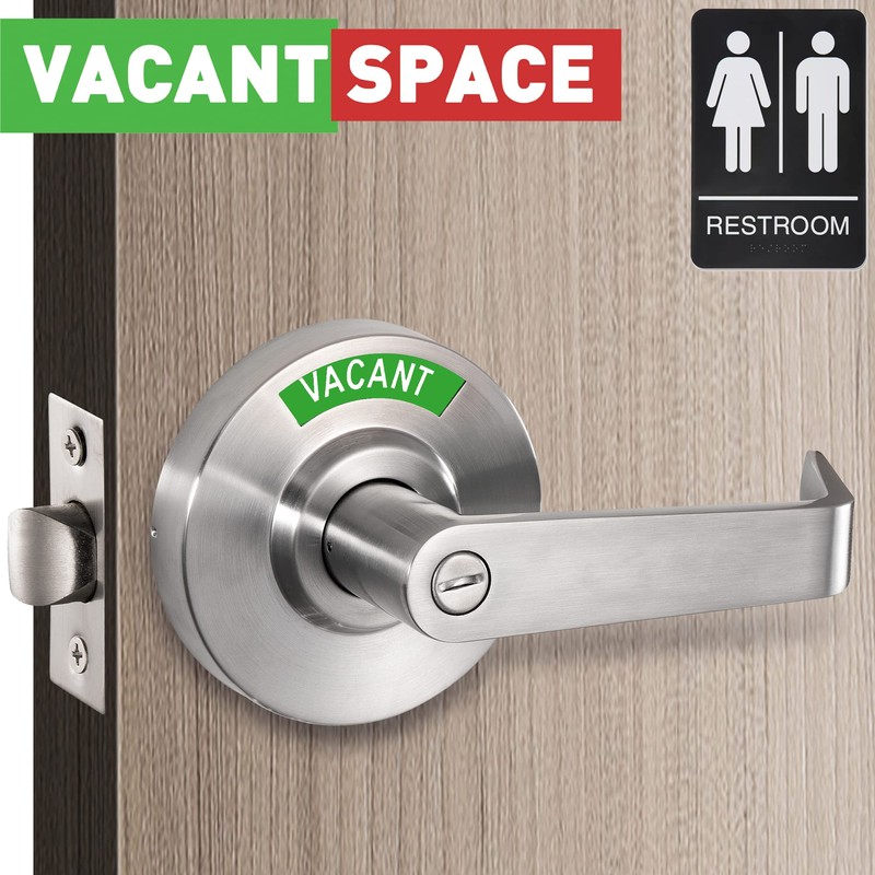 VACANTSPACE Vacant or in-Use Bathroom Indicator Privacy Handle Lock |