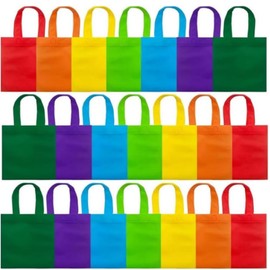 18 Bolsas no Tejidas para Fiesta, Bolsas de Caza de Huevos de Pascua, Bolsas de Regalo Coloridas, Bolsas de Regalo Reutilizables con Asas para Recuerdos de Fiesta 6 colores