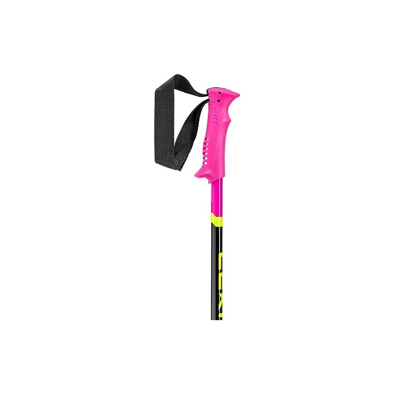 LEKI Children's Racing Kids Ski Poles, Neon Pink/Black/Neon Yellow, 100