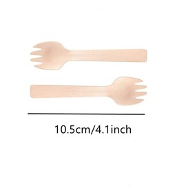 Mini Wooden Spork, 100PCS Bamboo Forks, Disposable Wooden Forks for Dessert, Appetizers, Cocktails