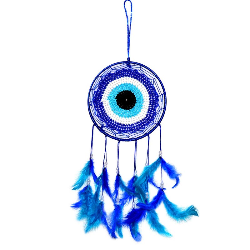 Reiki Crystal Products Evil Eye Dream Catcher Wall Hanging for