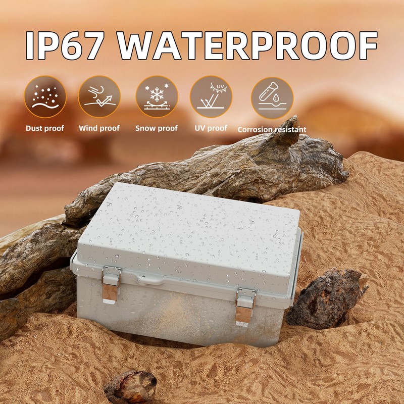 Joinfworld Outdoor WiFi Enclosure 15.7x11.8x7.1 Weatherproof Electrical Box Stainless Steel