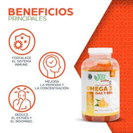 110 Gomitas Sabor Mandarina Omega 3 Dha Y Epa Just Olnatura