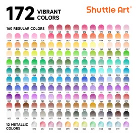 Shuttle Art 172 Colored Pencils, Soft Core Color Pencil Set for Adult Coloring Books Artist Drawing Sketching Crafting