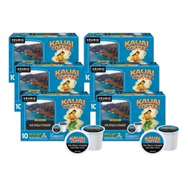 Kauai Coffee Na Pali Dark Roast - Compatible with Keurig K-Cup Brewers, 10 CT (Pack of 6)