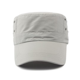 HIQIU Verstellbar Herren Schnelltrocknend Kadett Armee Kappe Cadet Hat Military Army Cap Sport Militär Mütze Sommer Atmungsaktiv Sonnenhut (DE/NL/SE/PL, Alphanumerisch, M, L, Hellgrau)