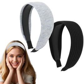 Norbiariz 2Pcs Wide Headbands for Women, Head Bands for Women Trendy non slip, Thick Headbands