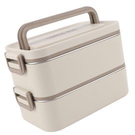 Contenedores de Almuerzo Aislados Caja Apilable de 2 Niveles Contenedores de Almuerzo Aislados de Acero Inoxidable 304 Compartimento a Prueba de Fugas Contenedor de