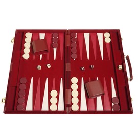 Middleton Games 18" Deluxe Backgammon Set - Maroon, Classic Board Game