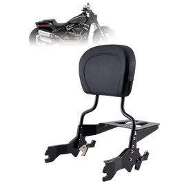 Kinglemc Holdfast Sissy Bar Passenger Backrest for Harley Davidson Fat Bob 114 FXFB and FXFBS Models 2018-2023 (Matte Black)