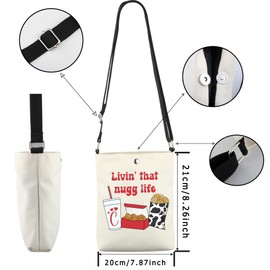 WCGXKO Livin that Nugg Life Crossbody Bag Chicken Nugget Gift Jesus Chicken Gift Chicken Tender Gift (Nugg Life Cro)