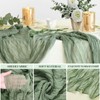 MUUKAIII Pack of 6 Table Runners, Sage Green, 90 x