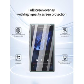 UYRUREL Screen Protector for FiiO M23 Hi-Res MP3 Music Player, High-definition Scratch Resistant 9H Hardness Tempered Glass Film,HD Clear, Bubble Free with Easy Installation Kit, 2 Pack
