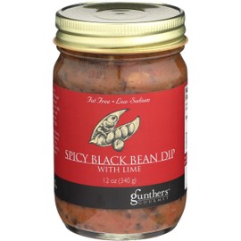 Gunther's Gourmet Spicy Black Bean Dip with Lime, Mixed With Just Enough Spice, 12 ounce
