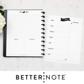 BetterNote This Week Refill Pages for Disc Notebooks, Fits Big Happy Planner, Levenger Circa, Staples Arc, Talia (Whimsy- 6 months, 11-Disc, 8.5"x11")