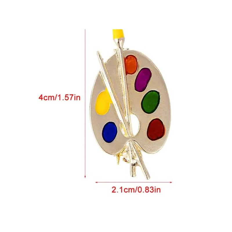 Painting Palette Artist Brooch for Women, Colourful Painter Pin Jewellery