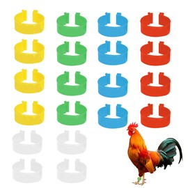 20Pcs Chicken Leg Rings Reusable Chicken Identification Leg Bands Multicoloured Easily Recognizable Chicken Identification Band Safe for Chickens Ducks Hens Goose Poultry Large Fowl