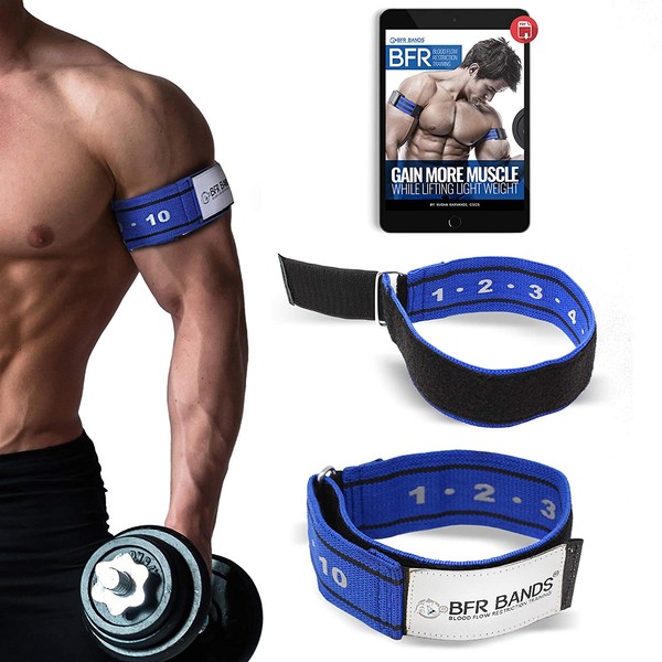 BFR BANDS Occlusion Training Bands, 2 in Rigid Edition, Blood Flow Restriction Bands Give Lean & Fast Muscle Growth Without Lifting Heavy Weights - Strong Adjustable Strap + Comfort Liner (Arms)