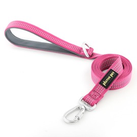 Plutus Pet Heavy Duty Dog Leash with Lockable Aluminum Carabiner, 4/6 Feet Long, Double-Sided Reflective Nylon, Padded Handle, for Puppy, Small, Medium and Large Dogs (Pink, 2.0 x 180cm)