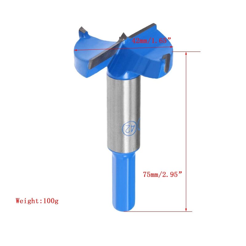TOP-VIGOR 40mm Forstner Drill Bit, Tungsten Carbide Wood Auger Drill