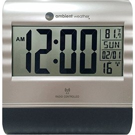 Ambient Weather RC-9362 Atomic Digital Wall Clock with Temperature