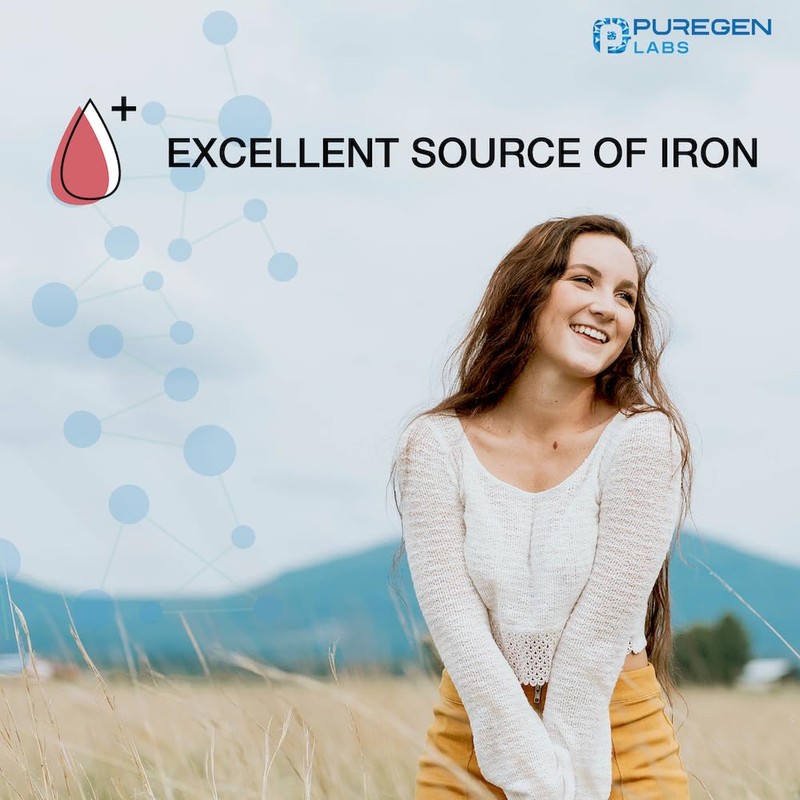 Puregen Labs Ferrous Gluconate 324 mg [High Potency] Iron Supplement,