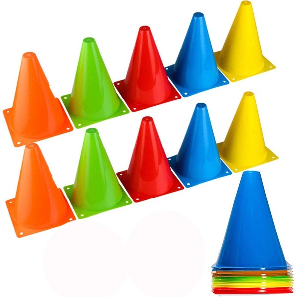 PIQIUQIU 12 x Traffic Cones Training Traffic Cones 23 cm, Blue
