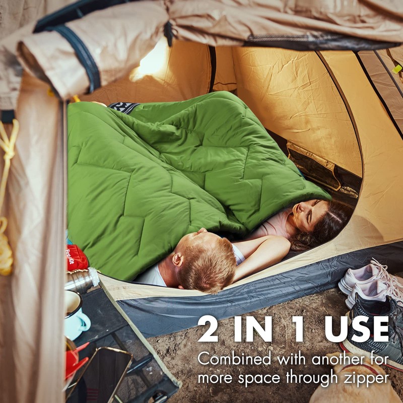 VILLEY Camping Sleeping Bag, Lightweight Backpacking Sleeping Bag with Compression