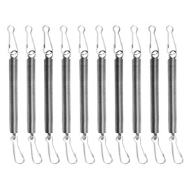 10Pcs Stainless Steel Springs with 2 Clips to Hold Rabbit Water Dispenser Hamster Water Bottle Pet Hanging Water Bottles for Guinea Pigs, Squirrels, Chinchillas, Hedgehogs