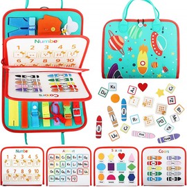 LURNODY Montessori Busy Board Busy Board German Montessori Busy Board Made of Felt Educational Montessori Toy