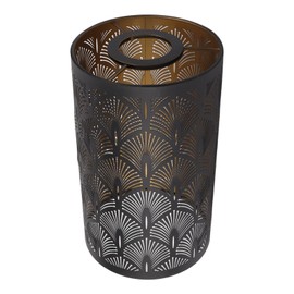 Cylinder Metal Lampshade, Black Lampshade with Hollowed Hand Fan Patterns Lamp Cover E27 E26 Lamp Shade Modern Style Lampshade for Table Lamp, Floor Lamp, Pendant Light
