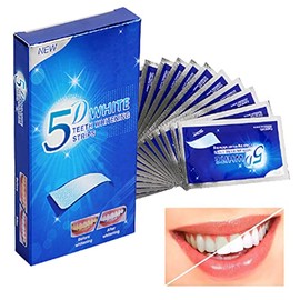 14Pcs Teeth Whitening Strips, 5D Teeth Whitening Strips, Professional Teeth Whitener and Teeth Whitening Kit, Safe Formula for Sensitive Teeth Teeth Whitening Kit