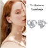 April Birthstone Heart Earrings for Women Moissanite Celtic Heart CZ