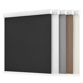 LazBlinds Cordless Roller Shades, Free-Stop Blackout Roller Blinds with Cassette Valance, Thermal Insulated UV Protection Waterproof, Roll Up Blinds for Windows, 59'' W x 72'' H, Beige