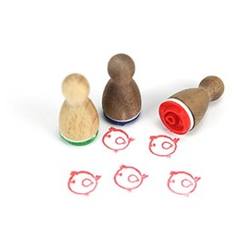 Stemplino® Mini Stamp – Motif: Kili Chick – 12 mm Diameter – Wooden Stamp Children's Stamp Bullet Journal Stamp Lucky Charm Lucky Charm