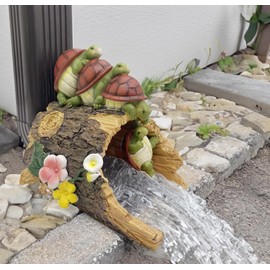 Turtle Statues Gutter Downspout Extension Statues Garden Decoration,Resin Statue Outdoor Decor,Animal Downspout Diverter,Decorative Gutter Extension,3"×4" Downspout Extender Diverter Splash Block