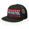 Trump MAGA Supporter Embroidered Trucker Cap, Kash Patel FBI Director