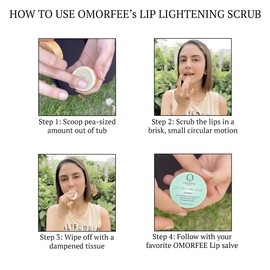 Omorfee Lip Lightening Scrub for Dark Lips, Lightening and Brightening, Lip Scrub for Dark/Dry Lips