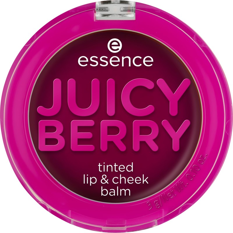 essence JUICY BERRY tinted lip & cheek balm, blush, violet,