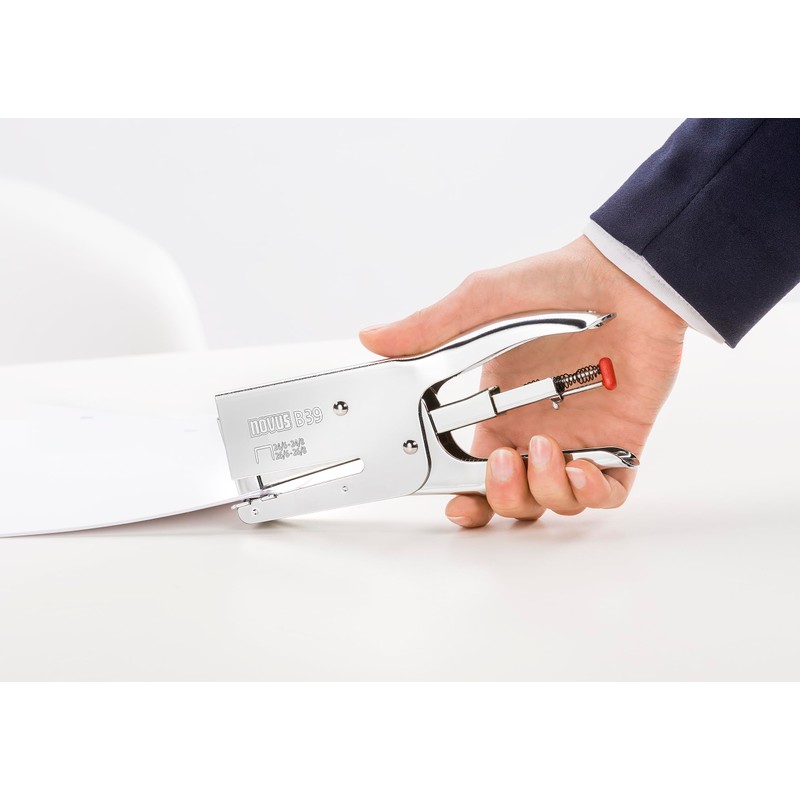 Novus Heftzange B 39 (50 Blatt Heftleistung, Metall) silber/chrom