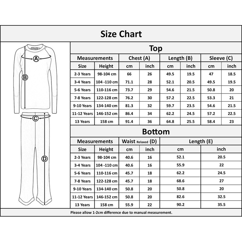 A2Z 4 Kids Girls Boys Pjs Plain Pyjamas Set Lounge