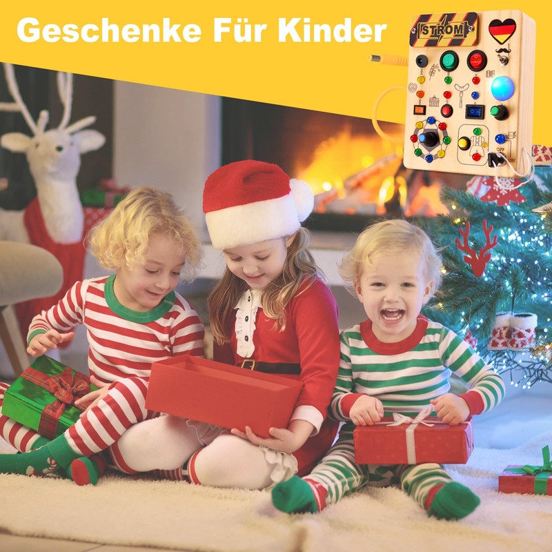 Ceoffo Montessori Toy Busy Board with LED