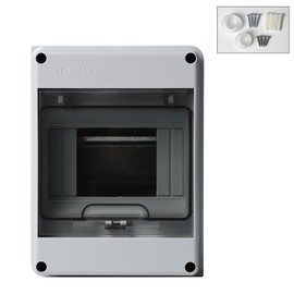 Fuworance 5-Way Power Distribution Box ABS Power Supply Protection Box IP65 Waterproof Power Supply Distribution Box with Fuse Project Breaker Electronic Housing with DIN Rail Busbars