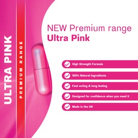 10 x 400mg NEW Advanced Formula -Ultra Pink Premium Female Vitality Capsules | 400mg | 10 Capsules | Maca, Ginseng, Rhodiola & Fenugreek Blend | Women’s Wellness Support